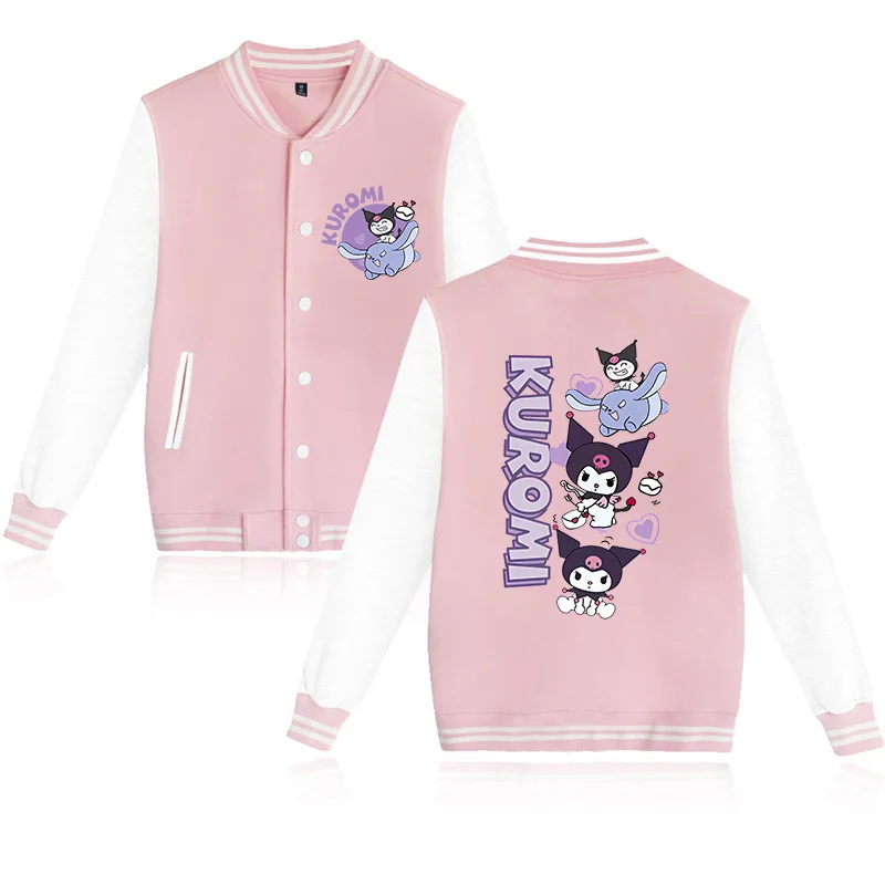 90s Sanrio Kuromi Hoodie Children Baseball Jacket Men Women Sweatshirt Kids Boys Girls Harajuku Jackets Streetwear Coats