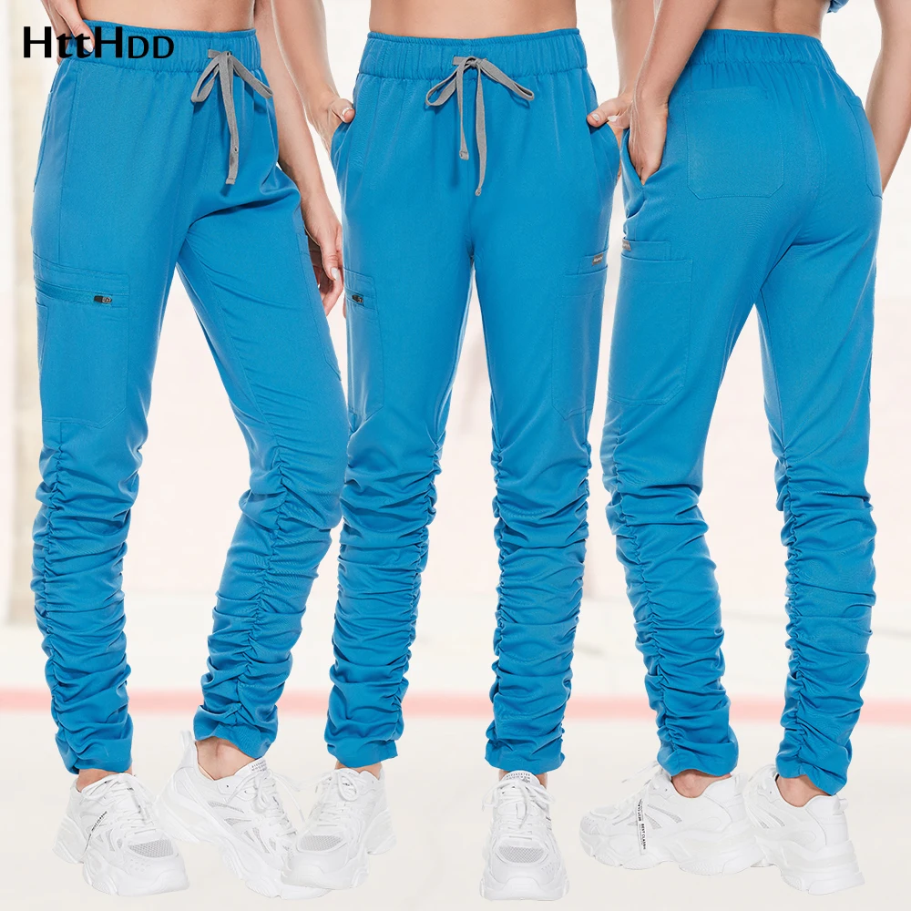 

Wholesale Medical Jogger Pants Pediatric Hospital Nursing Nurse Trousers Solid Color Doctor Pharmacy Lab Scrub Uniform Women Men