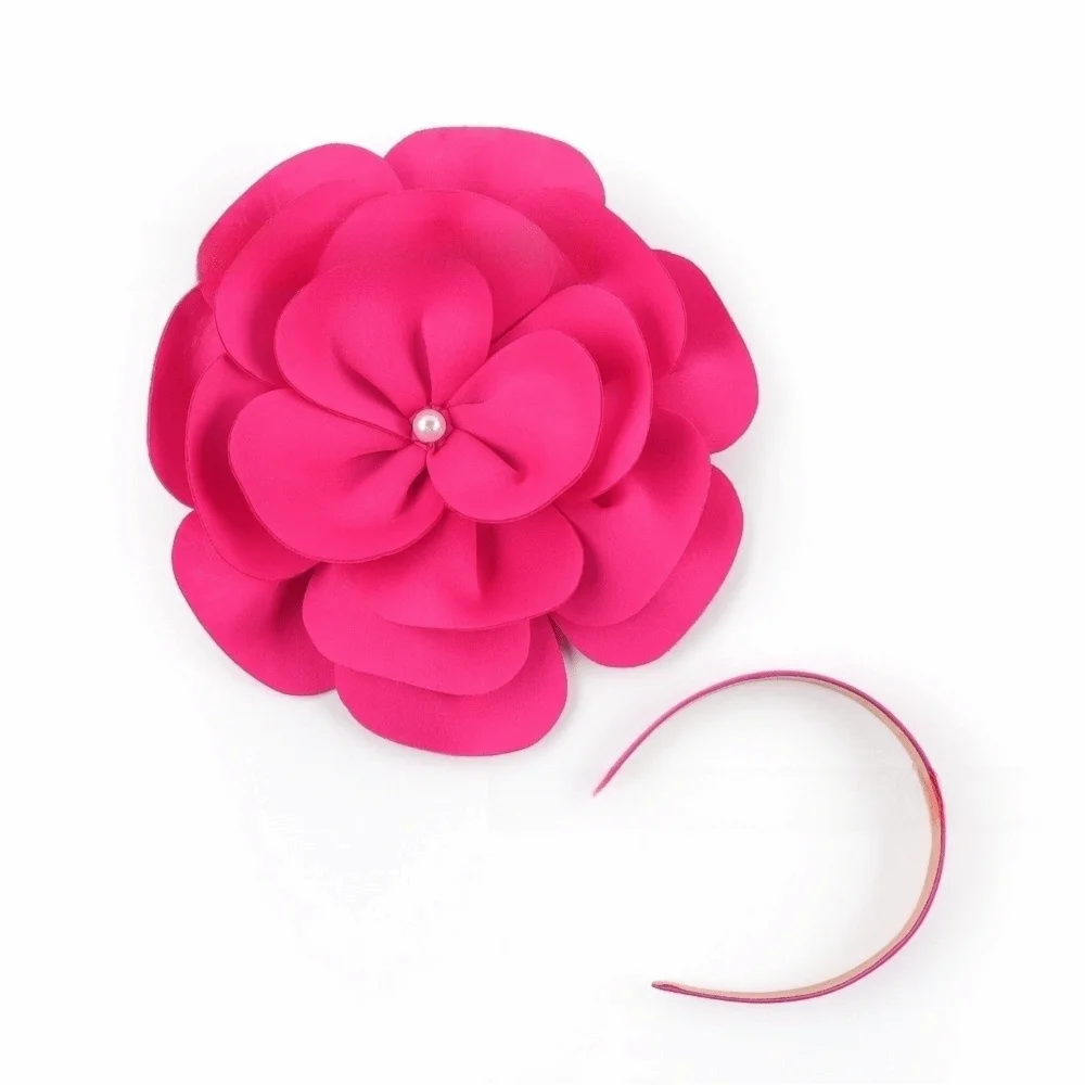 Fashion Headpiece 3D Flower Fascinators Hat Large Flower Formal Rose Fascinators Tea Party Hats Wedding Events