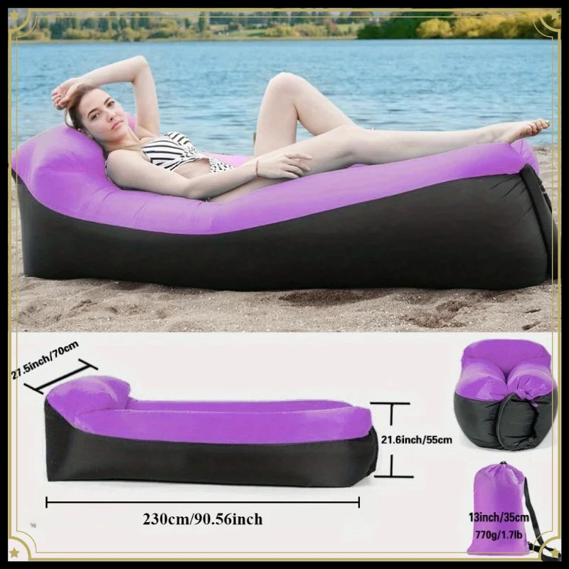 Portable Folding Inflatable Lazy Sofa Outdoor Camping Inflatable Lounger Sofa Furniture