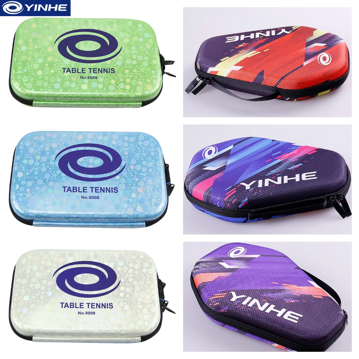 

Жесткий чехол YINHE, чехол для ракетки для настольного тенниса, прочный, в форме тыквы, несколько цветов, сумка для ракеток для пинг-понга на 2 весла и части