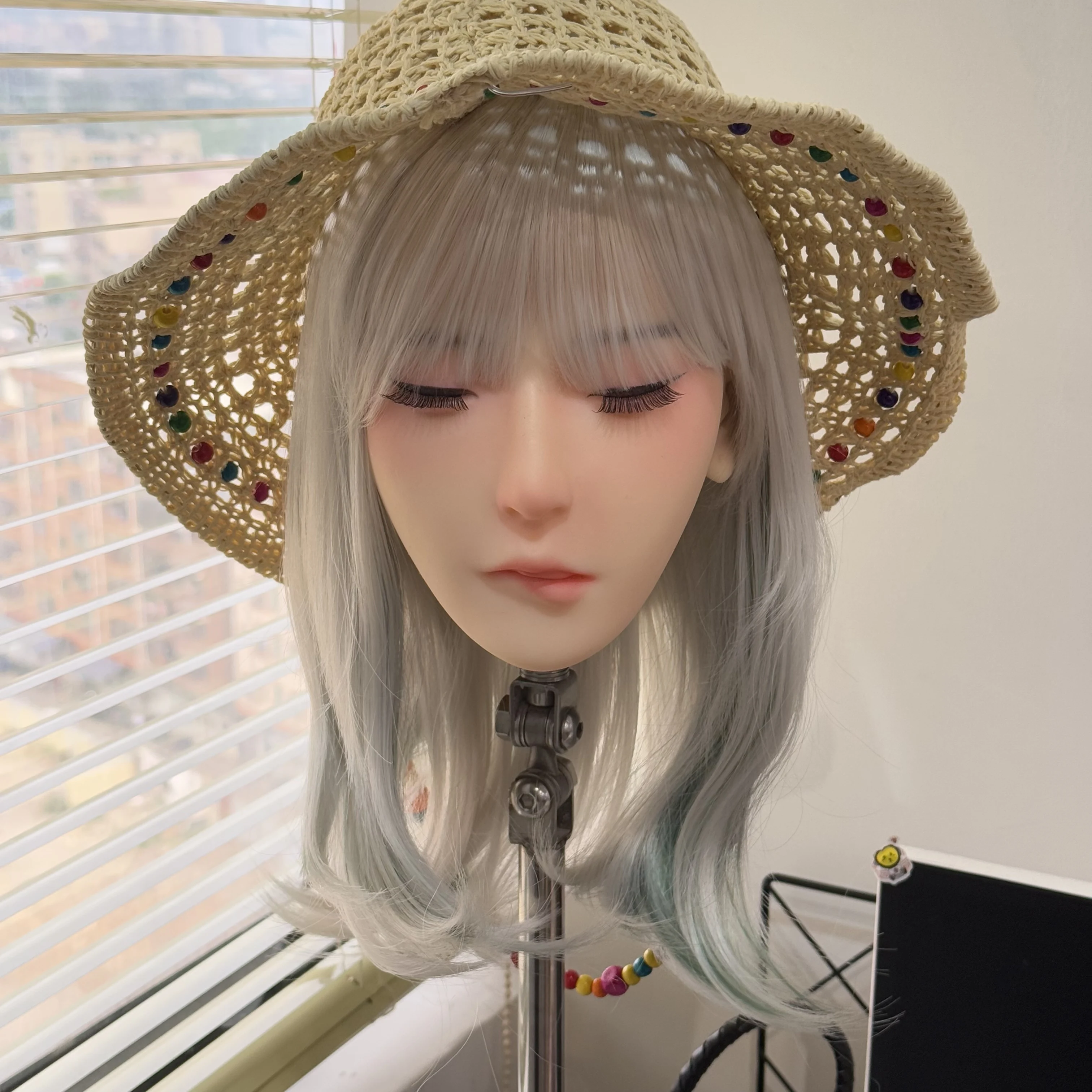 حامل عرض الشعر المستعار - مادة TPE، رؤوس نموذجية أنيقة للشعر المستعار والمجوهرات والنظارات والأقنعة، بما في ذلك الشعر المستعار المطابق (باستثناء ب)