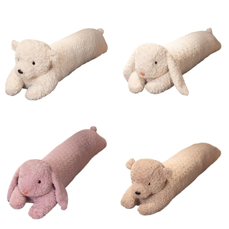 

Long Plushie Pillow Chair Back Cushion With Fun Rabbit and Bear Designing For Home, Office, Or Travel Comfortable Y5GB