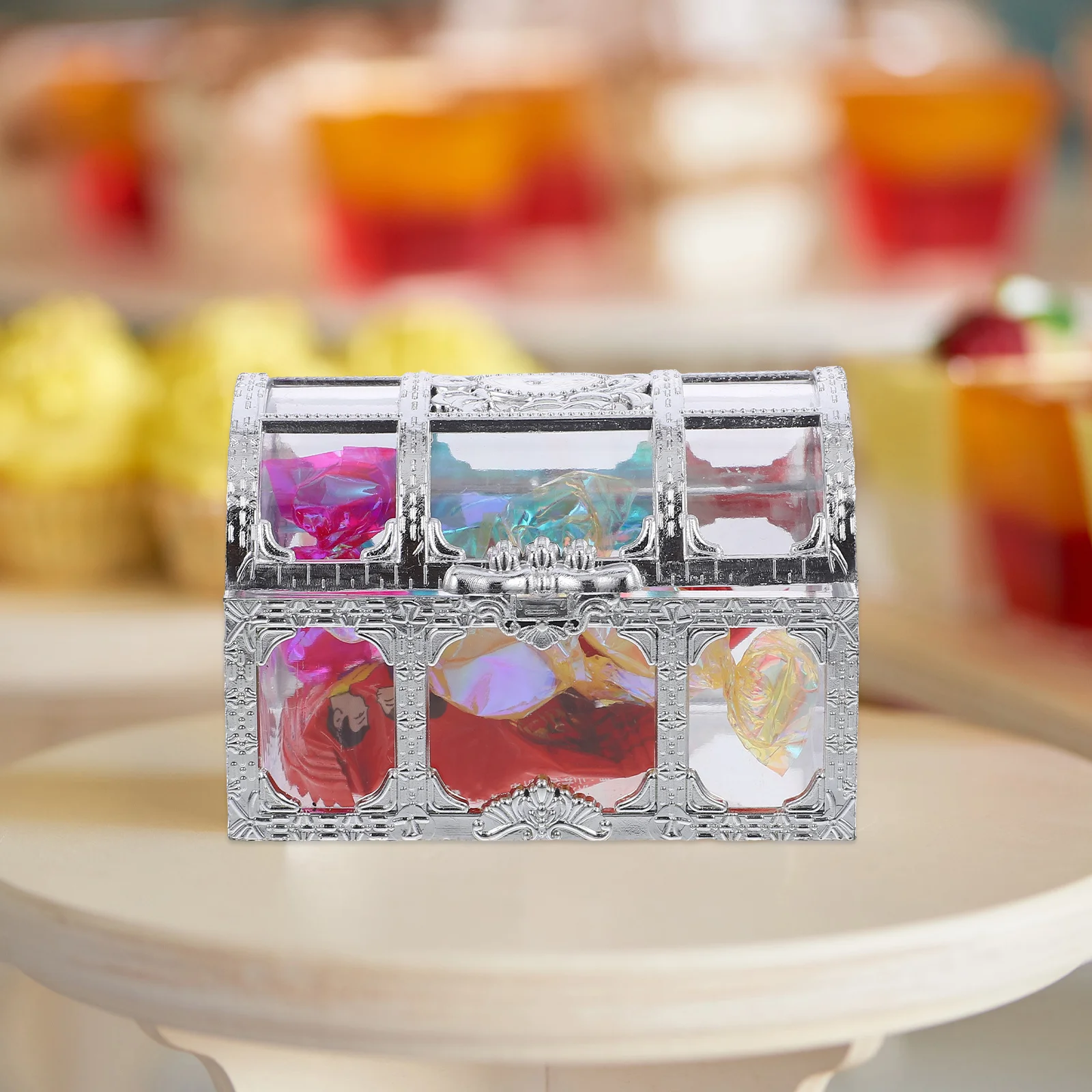 

10Pcs Treasure Chest Candy Box Clear Plastic Durable Storage Container Wedding Party Favor Candy Holder Gift Treat