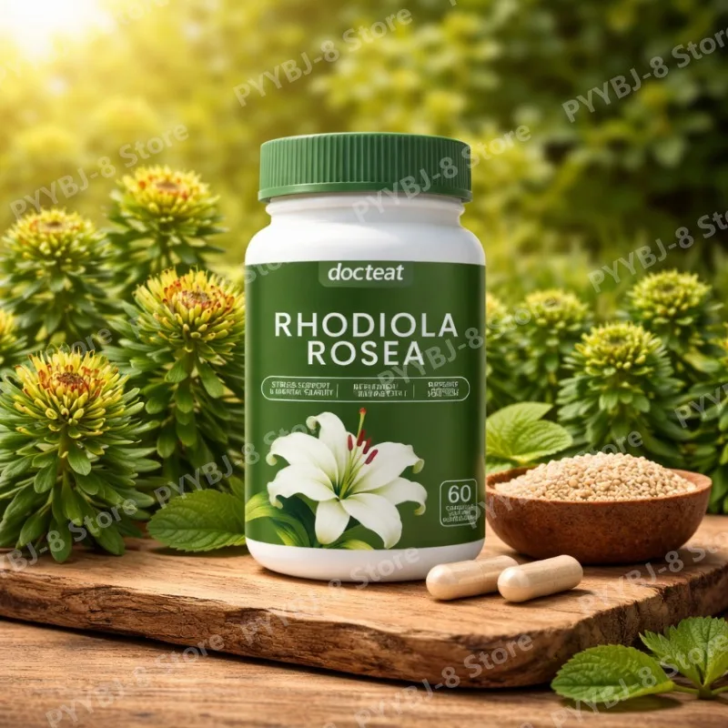 Rhodiola Rosea Capsule for Mood Balance and Stress Relief Vegan Formula Natural Herbaceous Extract 60 Count Dietary Supplement