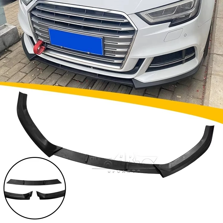 

Auto Refit Parts ABS Plastic Carbon Fiber Look Car Bumper 3 Parts Front Lip for A3 8V S-line S3 Hatchback 2017 - 2020