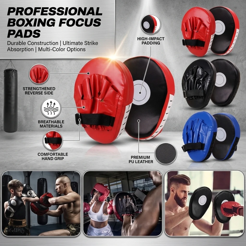 Shock-Absorbing Training Boxing Mitts Target Pads for MMA Kickboxing Martial Arts Striking Practice