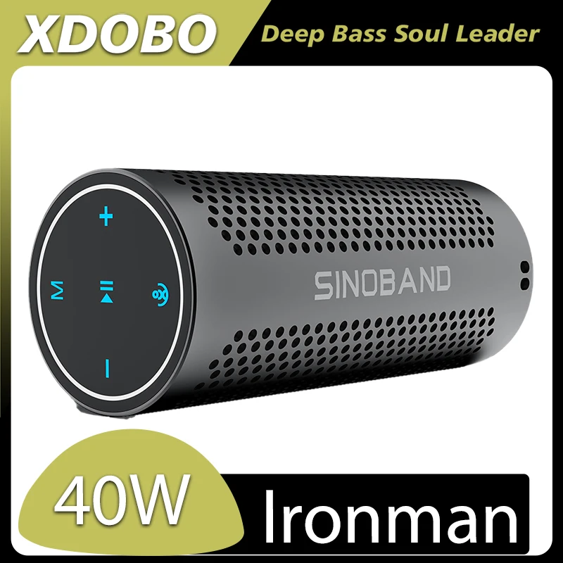 

XDOBO SINOBAND Ironman Wireless Bluetooth Portable 40W High Power HiFi Sound Quality Long Life Cylinder Speaker Outdoor Camping
