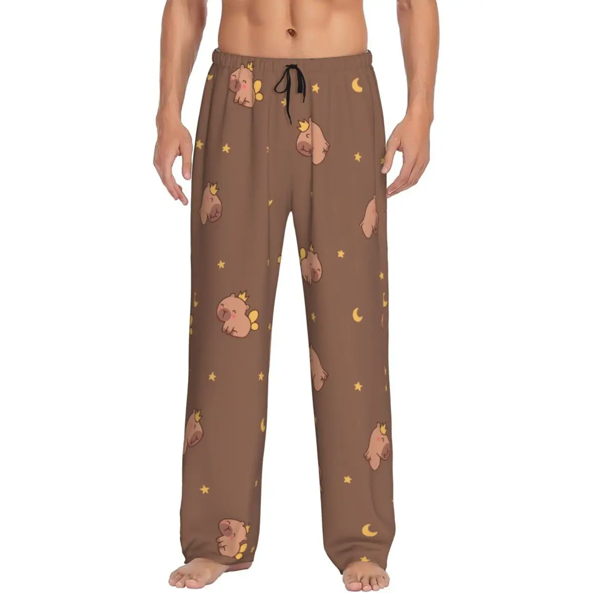 

Custom Capybara Pajama Pants Men's Cute Anime Sleepwear Lounge Sleep Bottoms Stretch with Pockets