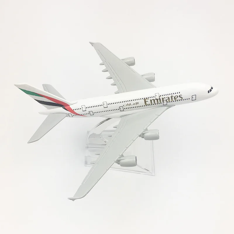 

16 см модель литья под давлением сплава металла самолет Boeing Emirates Airlines Airbus A380/B777 самолет с подставкой коллекция дисплей игрушка в подарок