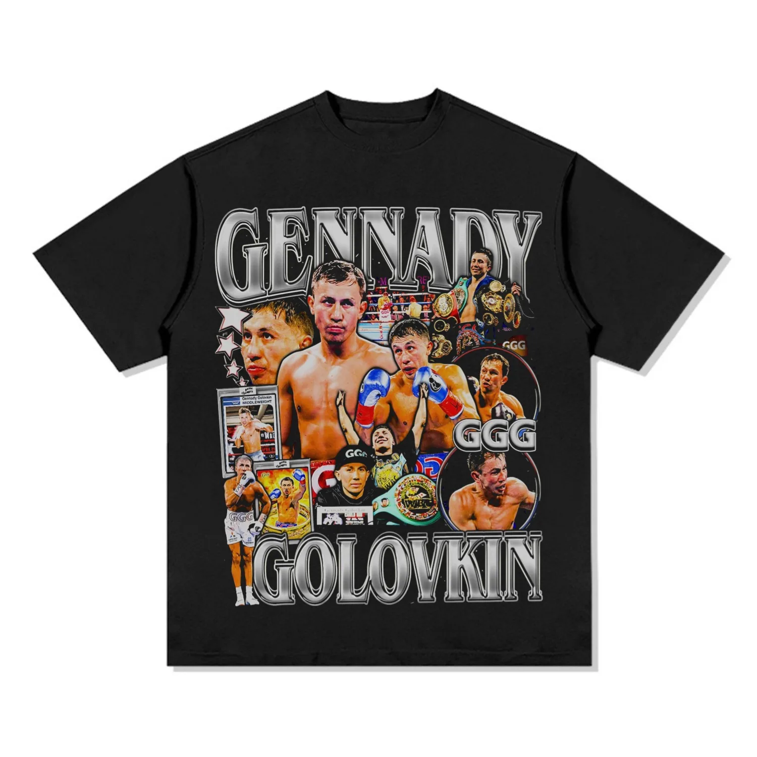 2025 American Ali Pacquiao Tyson Davis T-shirt Vintage Boxing Fighting Men Trend Pure Cotton Quality Casual Short-sleeved Top