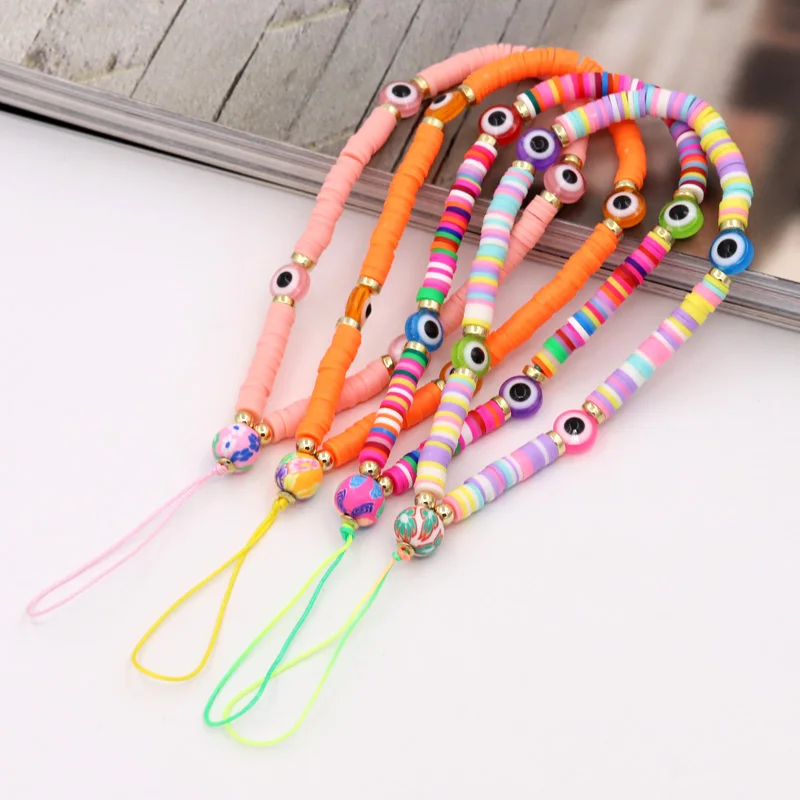 Böhmische bunte Telefonkette mit bösen Blick-Perlen, Charm-Schmuck für Frauen, Geschenke für Freundinnen, Anti-Verlust-Telefonband, handgefertigtes Lanyard-Zubehör. – Detail 1