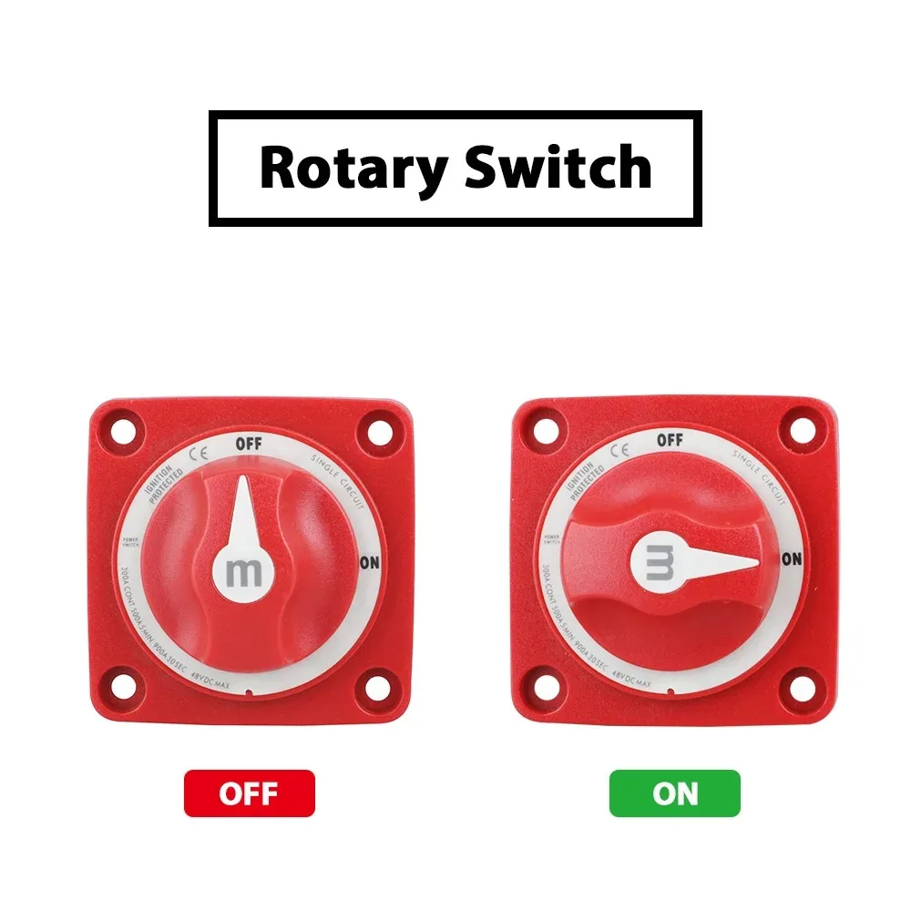 2 3 4 Position Battery Mass Switch Cutter Single Dual For RV Boat Power Control Panel 12-48V 100-300A Isolator Disconnect Rotary