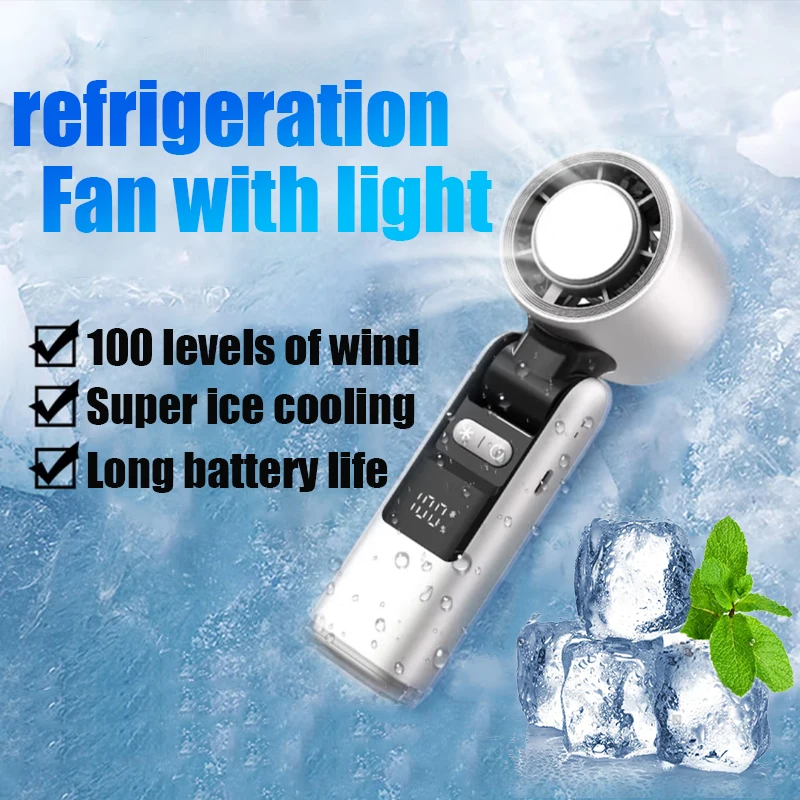 

Вентилятор воздушного охлаждения, мини-портативный ручной вентилятор, перезаряжаемый через USB, складной, подвесной, на шею, электрический холодильный турбовентилятор с подсветкой