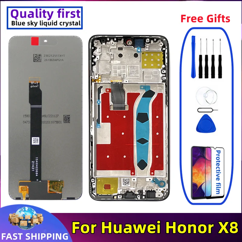 

For Huawei Honor X8 4G TFY-LX1 LX2 LX3 LCD Original With frame Mobile Phone Display Touch Screen Digitizer Assembly Replacement