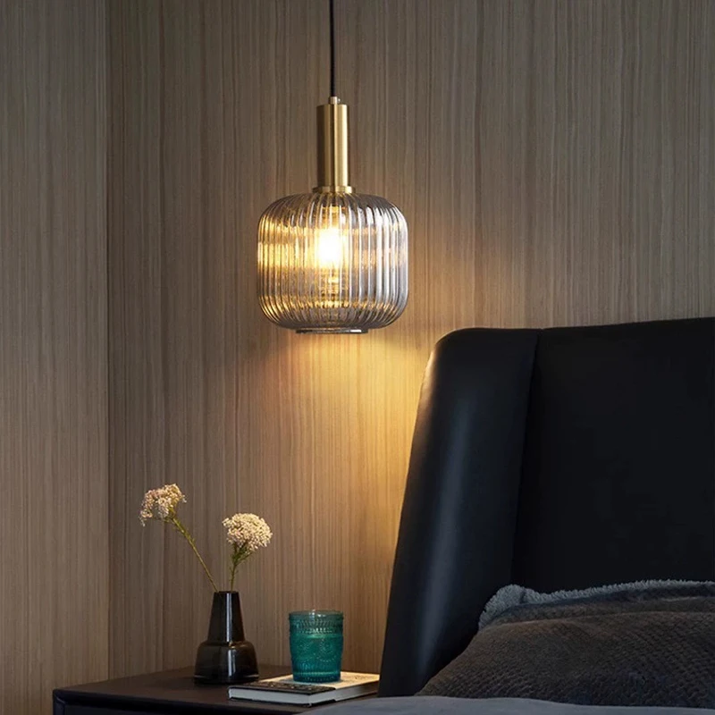 LED Chandelier, Creative Glass Ball Chandelier, Gold Finish, Height Adjustable, Iron Construction, Bedroom, Medium