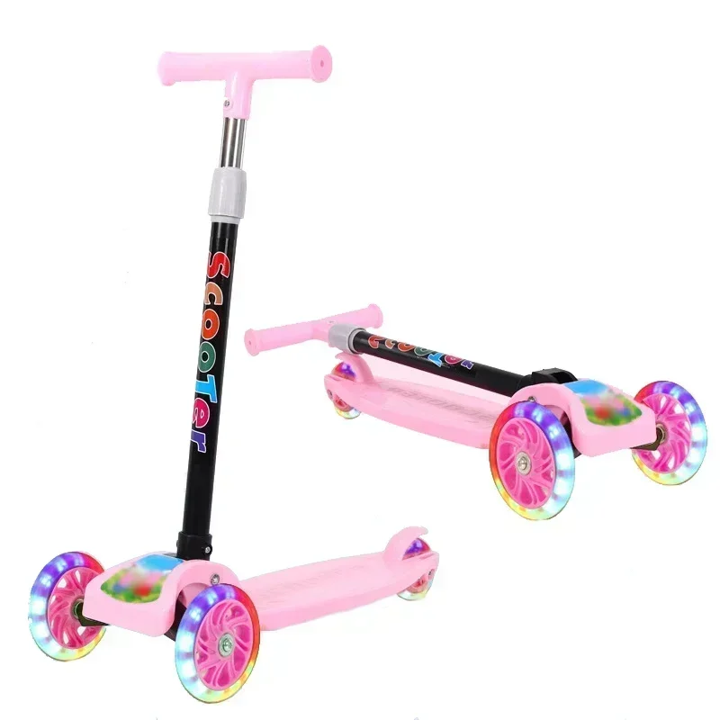 Kids Scooter Silent wheel Light up toys Wear resistant wheel Children's car toy 3 heights Portable Kids gift Sport toy Bicycle