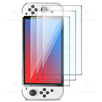 Tempered Glass for Switch OLED Shatterproof Anti-Scratch Anti-Fingerprint 9H Hardness 2.5D Curved Edge Ultra HD Screen Protector