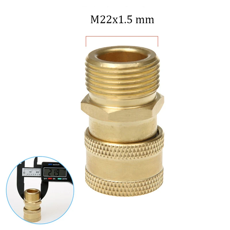 Narzędzie szybkozłącze opryskiwacz akcesoria ogrodowe myjka wysokociśnieniowa mosiężny adapter przyłączeniowy M22*1.5mm 1/4 "spare