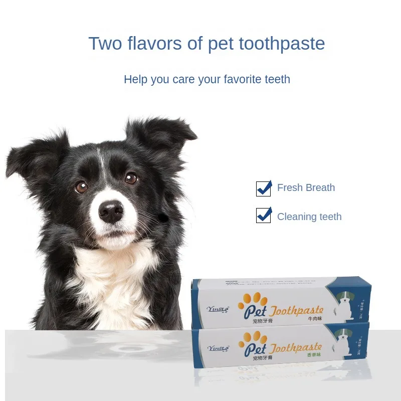 Dog Healthy Edible Toothpaste Small Dog Cats Mouth And Teeth Cleaning And Care Supplies Vanilla And Beef 2 Taste Pet Accessories