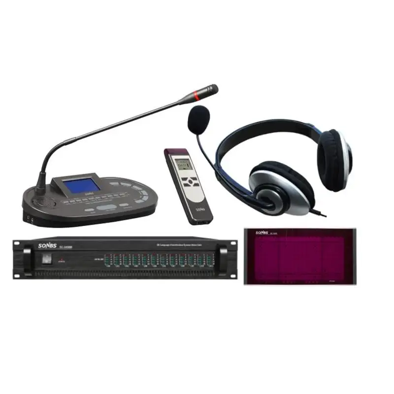 12 channels multi languages anti-interference simultaneous interpreter console unit conference translation system infrared