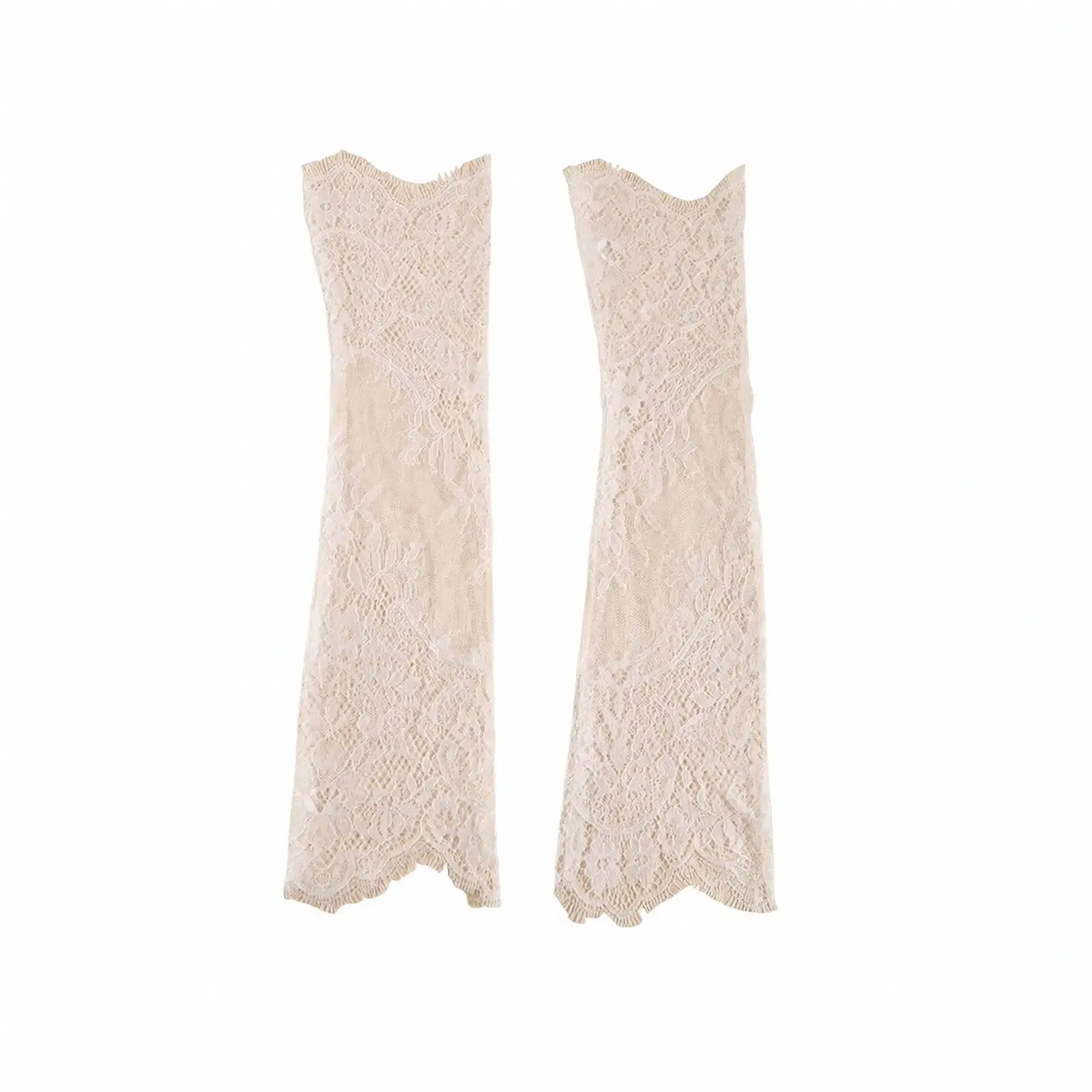 Elegant Women's Lace Gloves Fingerless Bridal Mesh Sleeves for Wedding Dress Vintage Formal Ceremony Arm Accessories