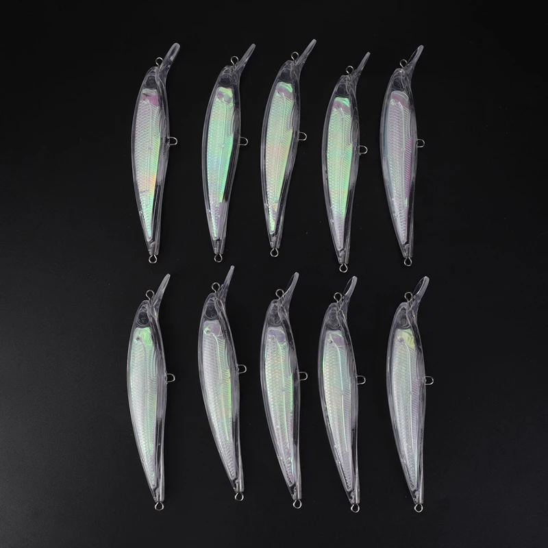 

20 шт. прозрачных заготовок для приманок, твердые 3D-приманки без покраски, тела рыболовных приманок, минноу, воблеры