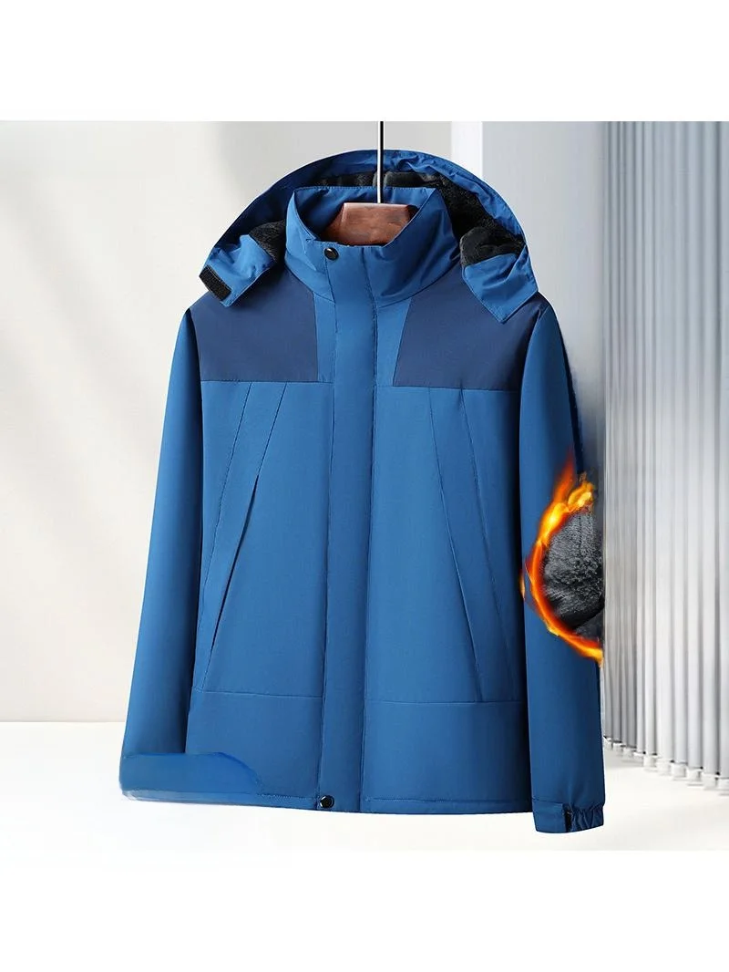 Outdoor Softshell Jacket Windproof Water-resistant Fleece Lined Couples Style Men Women Warm Hiking Clothes Standard Fit