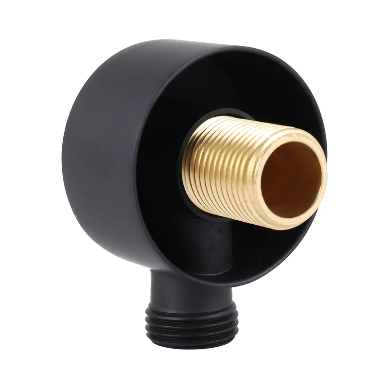 Wall Supply Elbow,Brass Round Wall Mount Shower Hose Connector Accessories G1/2Inch Water Outlet For Shower