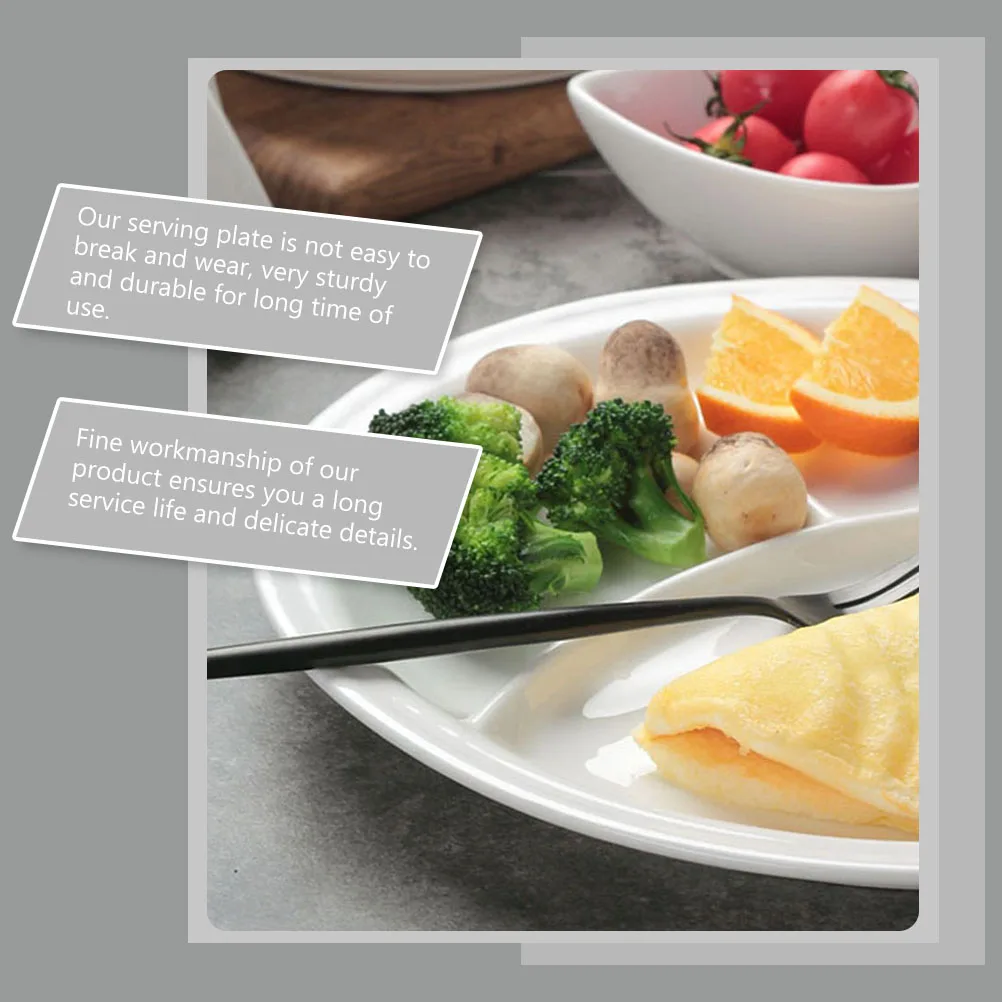 

1Pcs Safe Ceramic Kids Dinner Plate Versatile Food Tray Smooth Surface Long Service Accessory Meal Tray