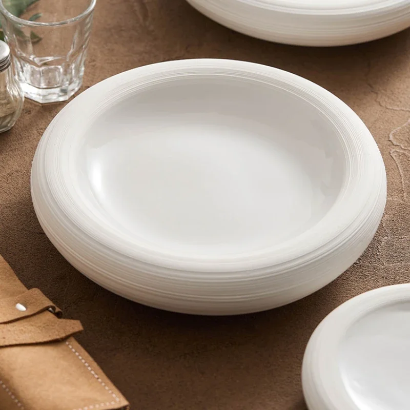 

Creative Double-layer Insulation Plate Ceramic Spaghetti Bowl Household Salad Bowl Hotel Restaurant High-end Pendulum Plate