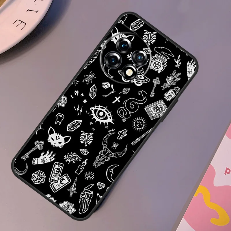 Occult Witchcraft Moon Gothic Witch Case For OnePlus Nord CE 2 Lite 3 2T N30 N20 N10 OnePlus 11 12 10T 12R 10R 8 9 10 Pro Cover