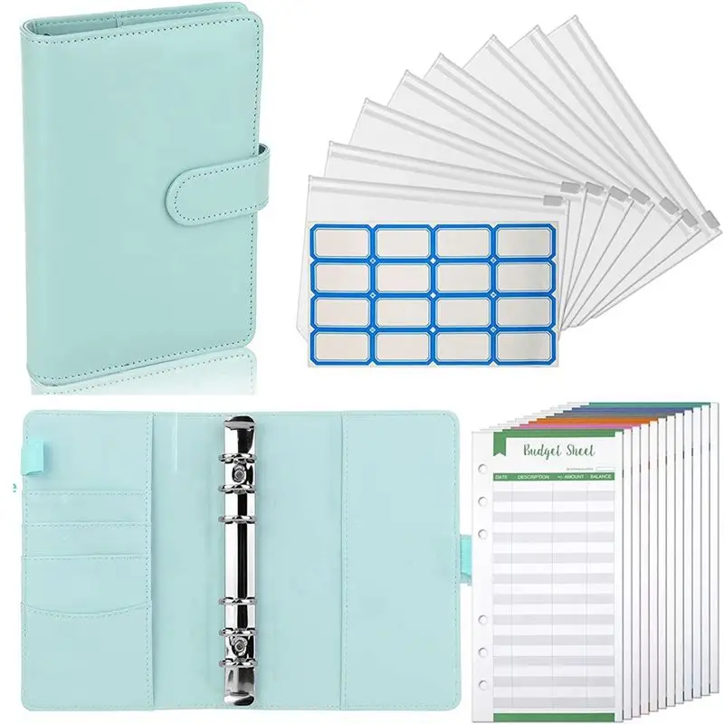 HOT Budget Binder, Budget Planner A6, Money Organiser, Money Saving Folder, Money Book with Films, 6 Holes Binder Notebook A 【SP