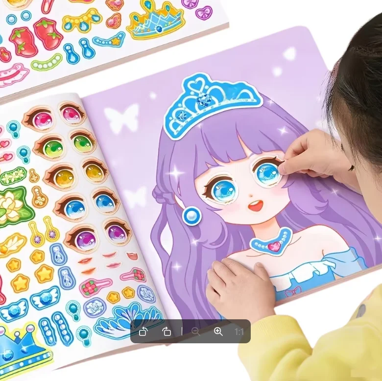 Beauty Makeup Book - Princess Transformation Sticker Book for Girls