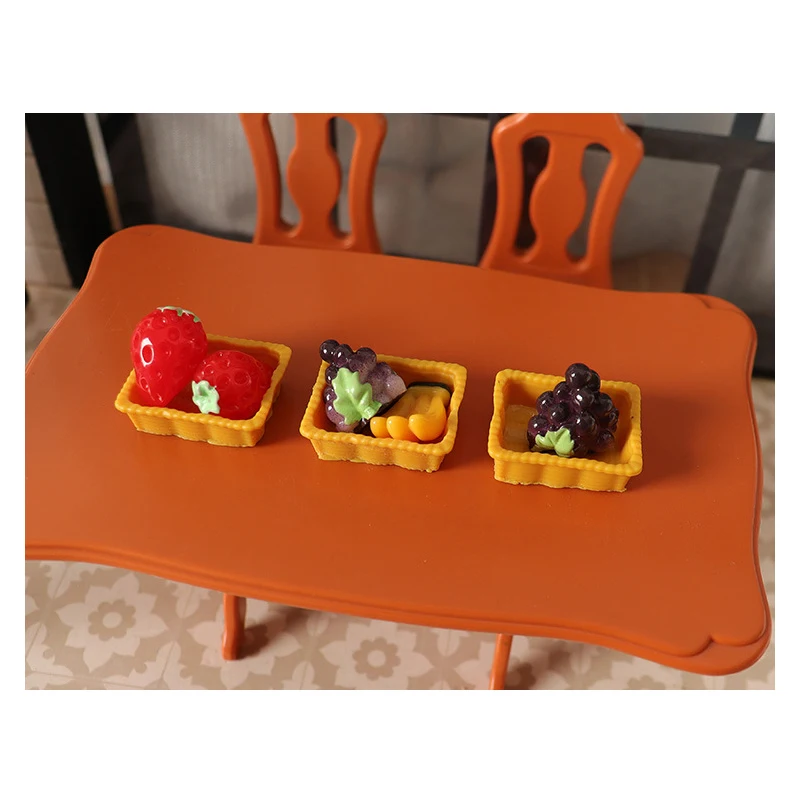 Ensemble de paniers de raisin de simulation Harvey Gels, maison de courses, mini cuisine, décor de fruits, maison de poupées, accessoires alimentaires, 1/12