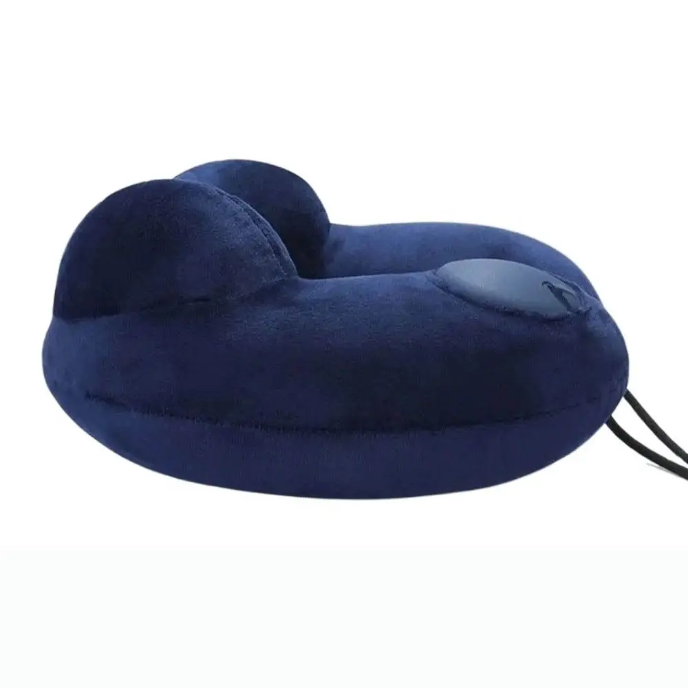 Travesseiro portátil em forma de U, design de corcunda dupla, travesseiro de pescoço inflável, travesseiro de viagem ergonômico