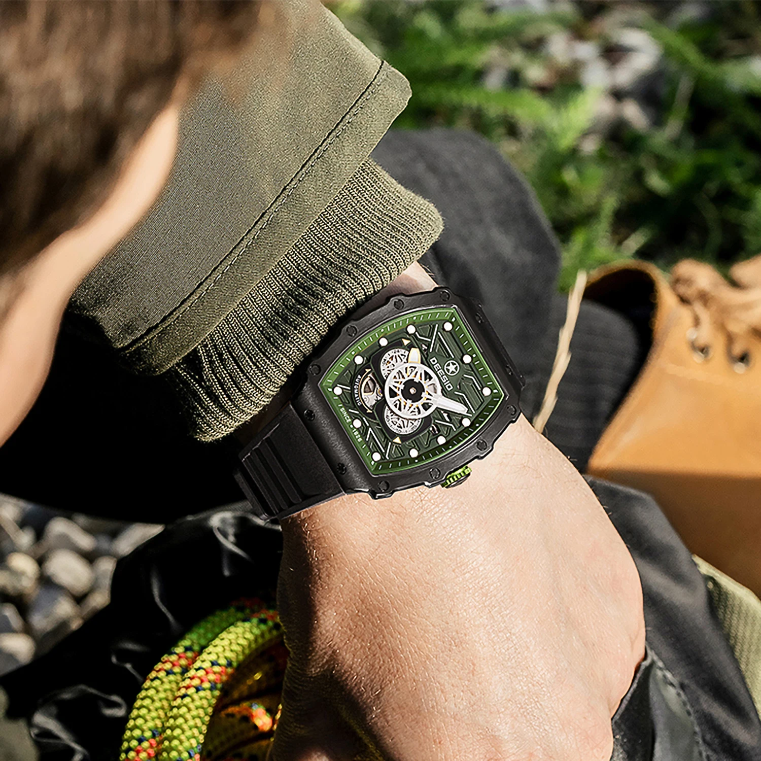 Reloj GMT automático Deesio para hombre con movimiento japonés MIYOTA 82S7, Esfera luminosa, reloj deportivo de lujo resistente al agua, regalo para él