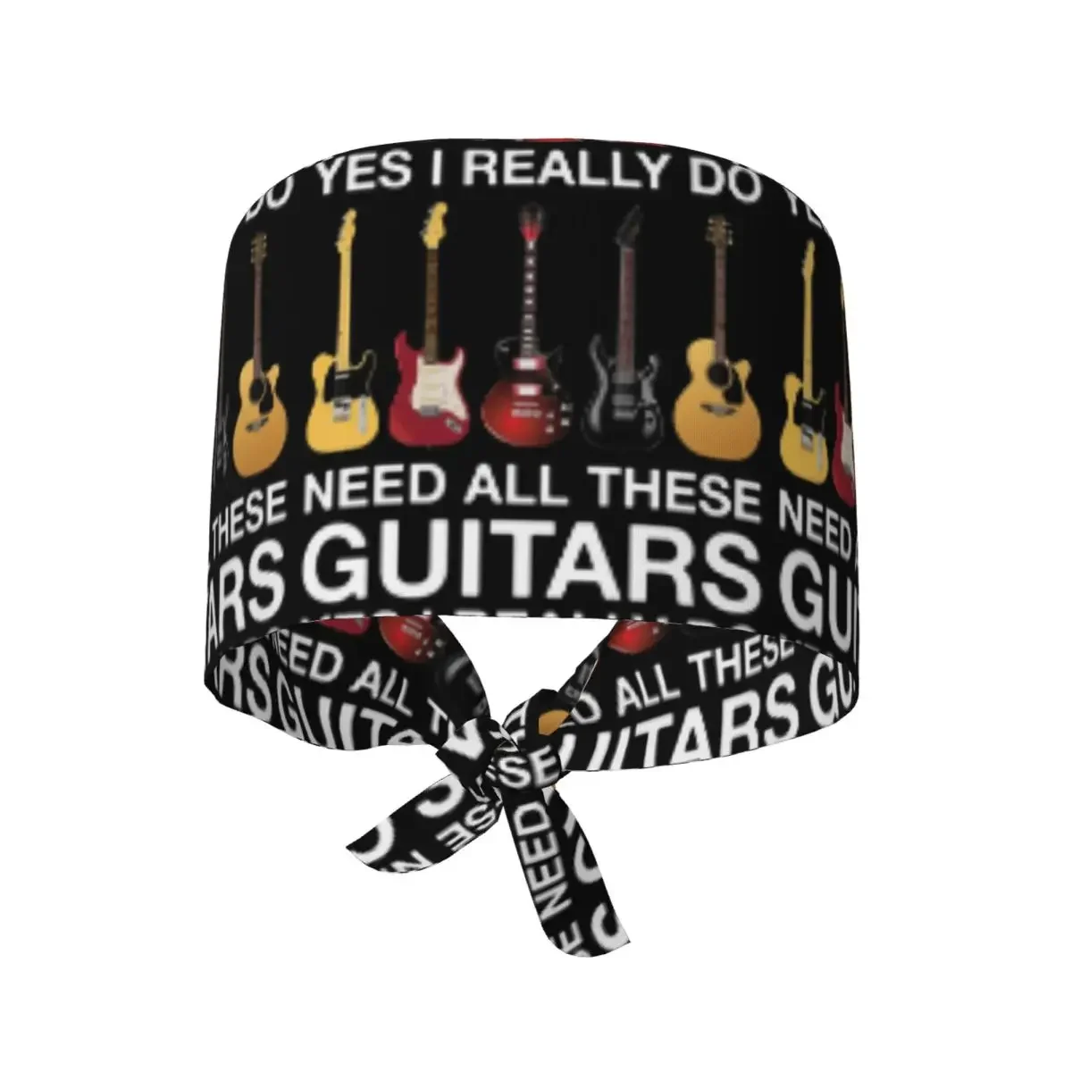 Yes I Really Do Need All These Guitars Scrub Hat Doctor Working Surgical Cap Men Women Adjustable Nursing Caps for Dentist