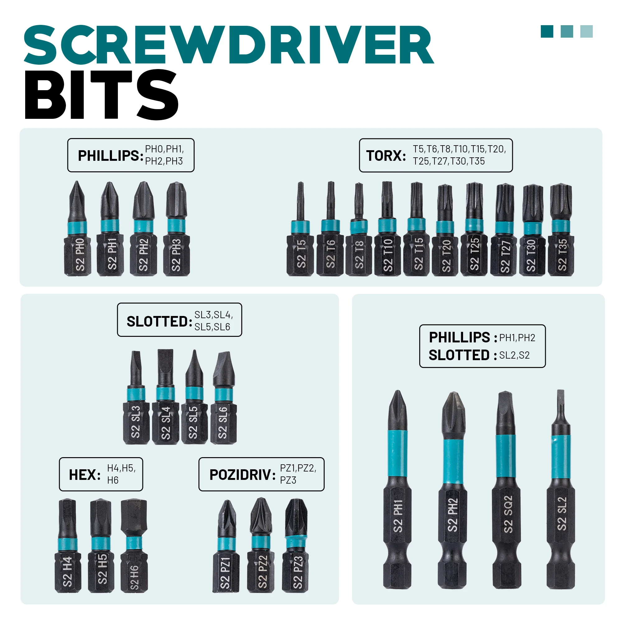 54PCS Magnetic Nut Driver Set, Impact Drill Driver Bit Set 1/4