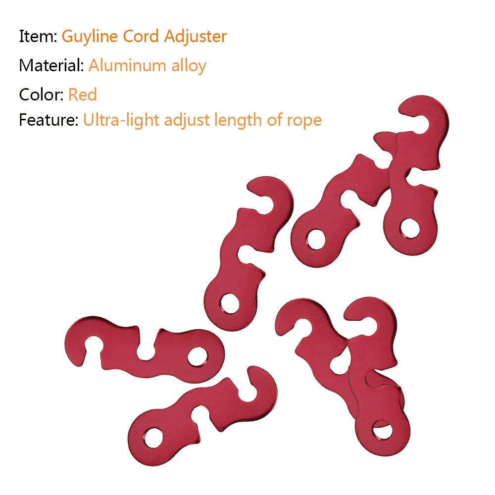 10/20Pcs Guyline Tensioner Aluminum Alloy Guy Line Cord Adjusters Tent Rope Tensioners Paracord Tensioner for Outdoor Tent Campi