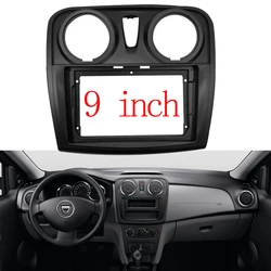 2 Din 9 Inch Car Radio Fascias for Dacia Sandero Symbol Stepway 2014+ Dashboard Frame Installation DVD Gps Mp5 Multimedia Player