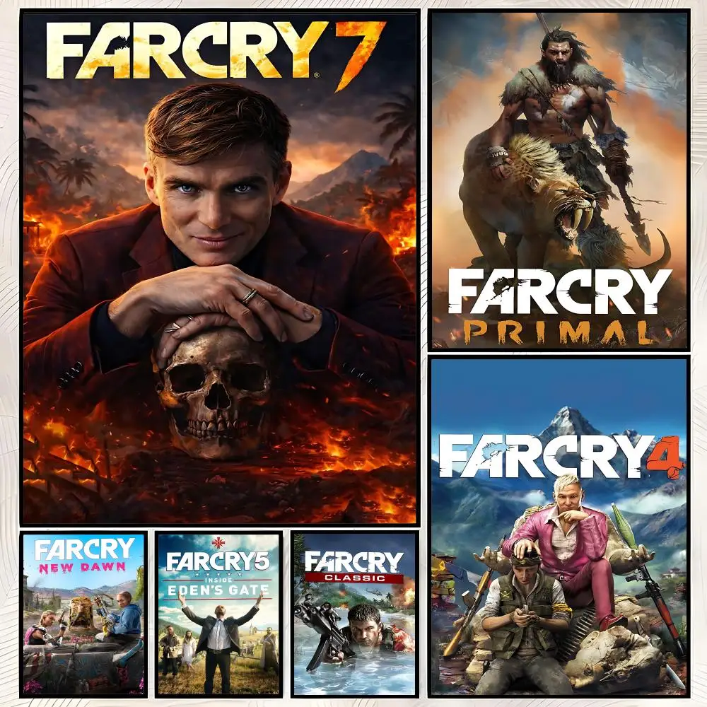 Game Far Cry Poster, selbstklebendes HD-Wandkunstposter aus PP-Papier, wasserfeste Dekoration für Schlafzimmer, Wohnzimmer und Zuhause