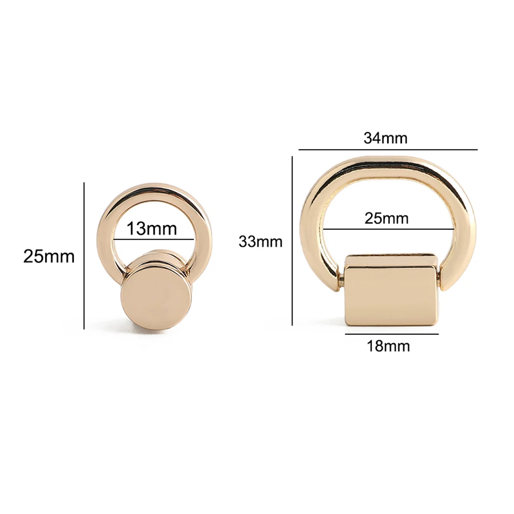 10/30/100PCS Metal Leaf Shape Bag Anchor D-ring For DIY Leather Shoulder Handbag Straps Hanger Hooks Connector Clips Accessories