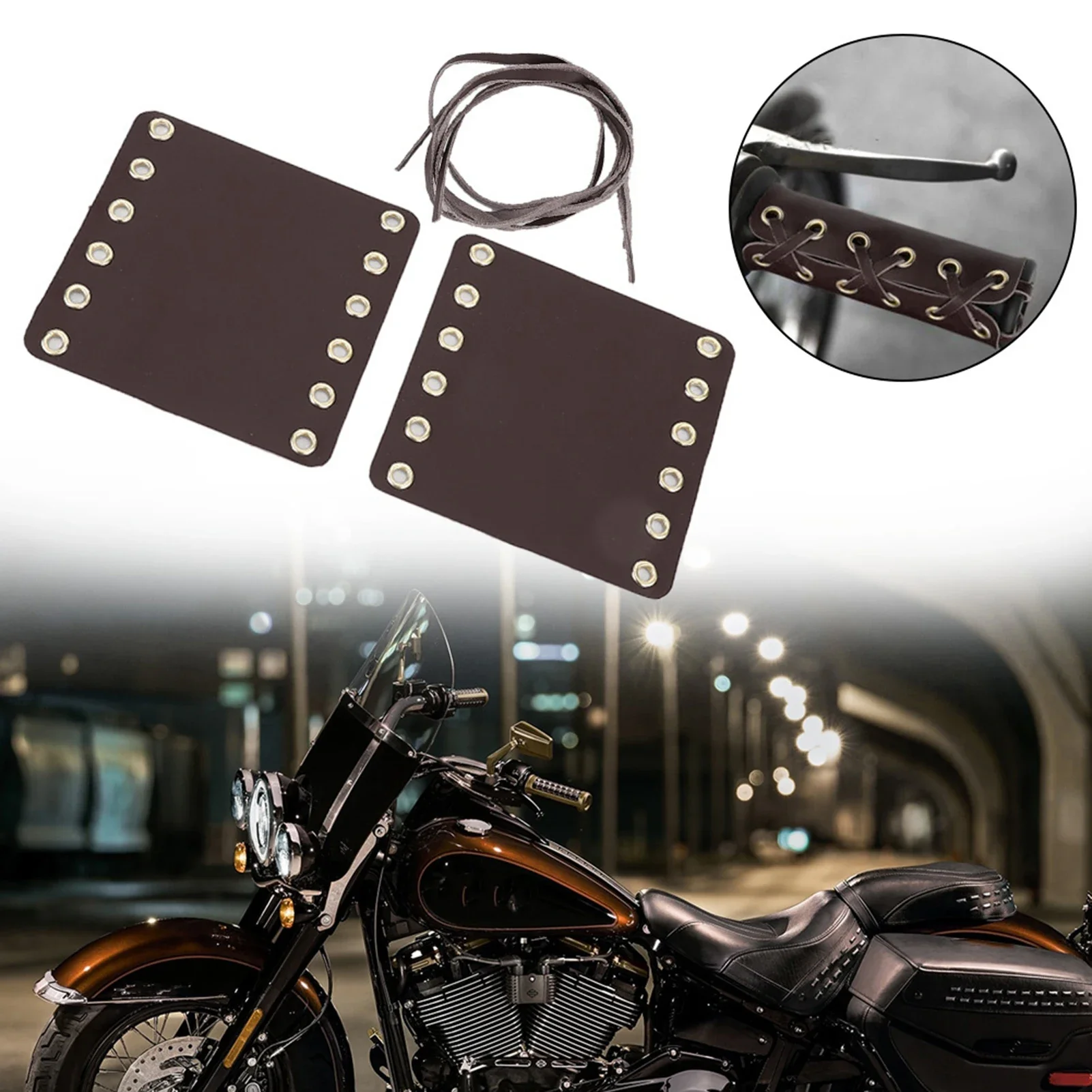 Motorcycle Leather Handlebar Hand Grip Covers Motorcycle Modification Accessories Motorcycle Handlebar Grip Covers