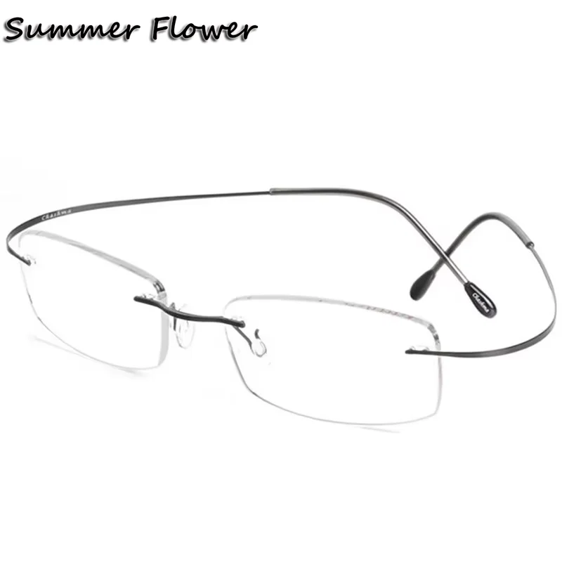 

Man Glasses Titanium Alloy Durable Wire Design Rimless Reading Eyeglasses Glasses Ultra Light 2g Myopia Optical Eyewear Woman