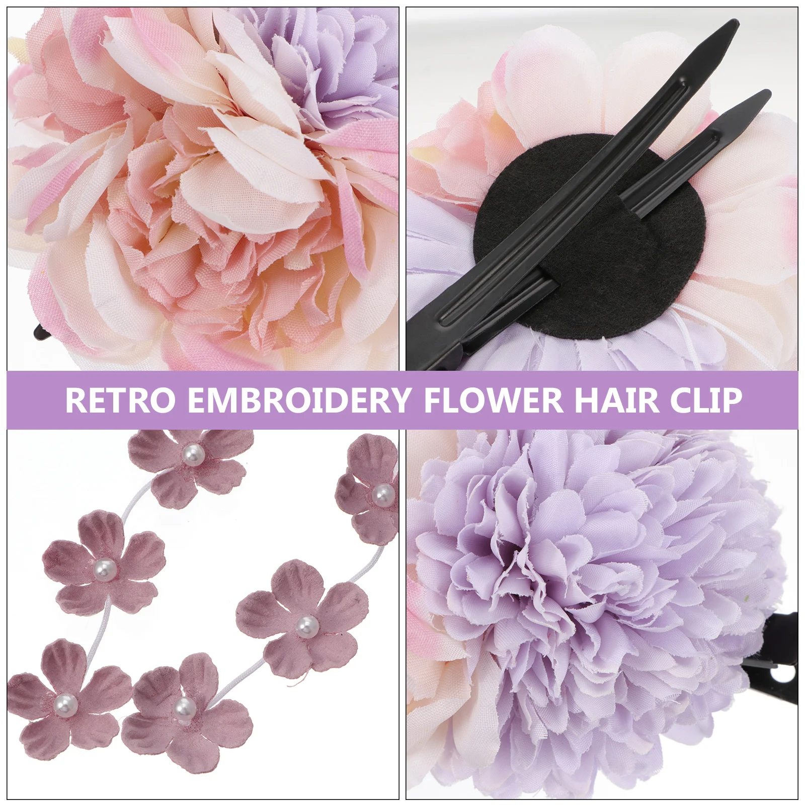 

Artificial Flower Headdress Hair Accessories Floral Clips Vintage Hairpins Retro Headdress Pearl Hairpin High Quality Durable