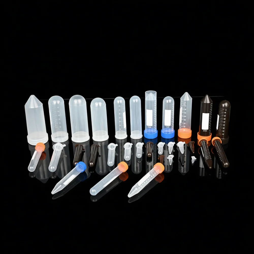 Laboratory Centrifuge Tube Disposable Plastic Sample Container Clear Graduated Conical Flat Bottom Science Experiment Lab Supply