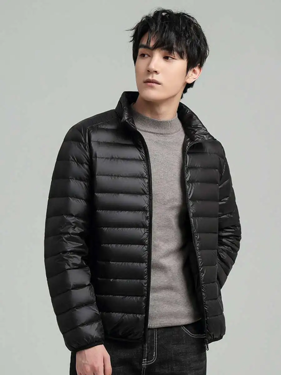 

Легкая мужская пуховая куртка Jaet Du Feather, повседневная модная тонкая осенне-зимняя верхняя одежда, водонепроницаемая, свободная посадка