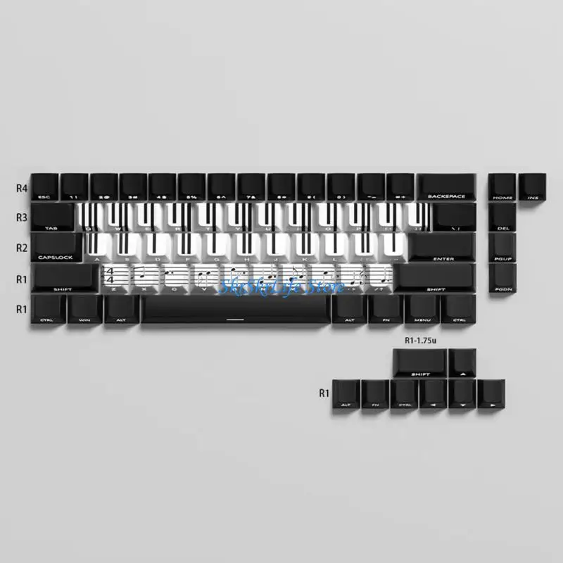 E65E Perfil original KeyCaps 74 KeyCaps Clave piano para 60 61 65 67 68