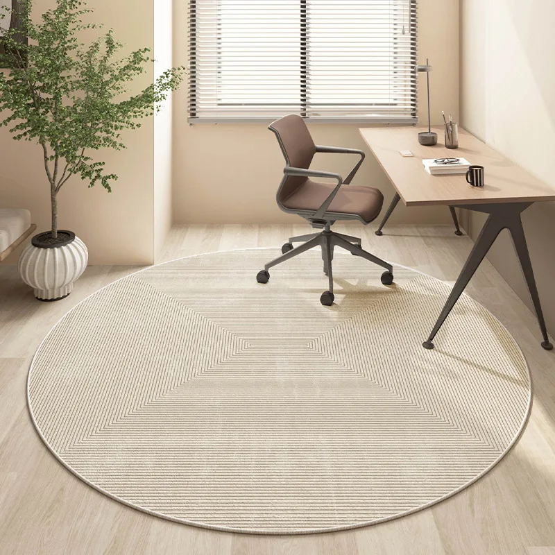 

Wabi **** Wind Round Carpet Computer Chair Swivel Chair Floor Mat Living Room Bedroom Study Premium Sense Roller Chair Foot Mat